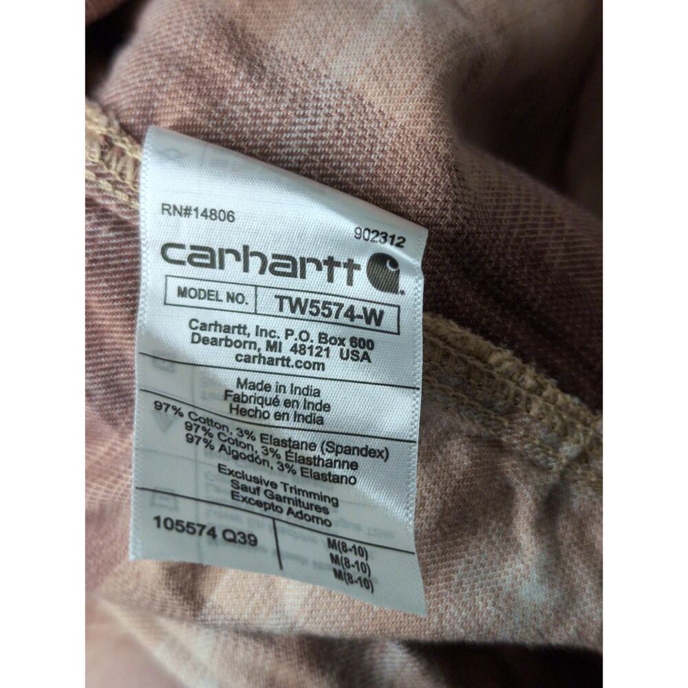 Carhartt rugged flex loose fit pink plaid button up sz M - Picture 7 of 10